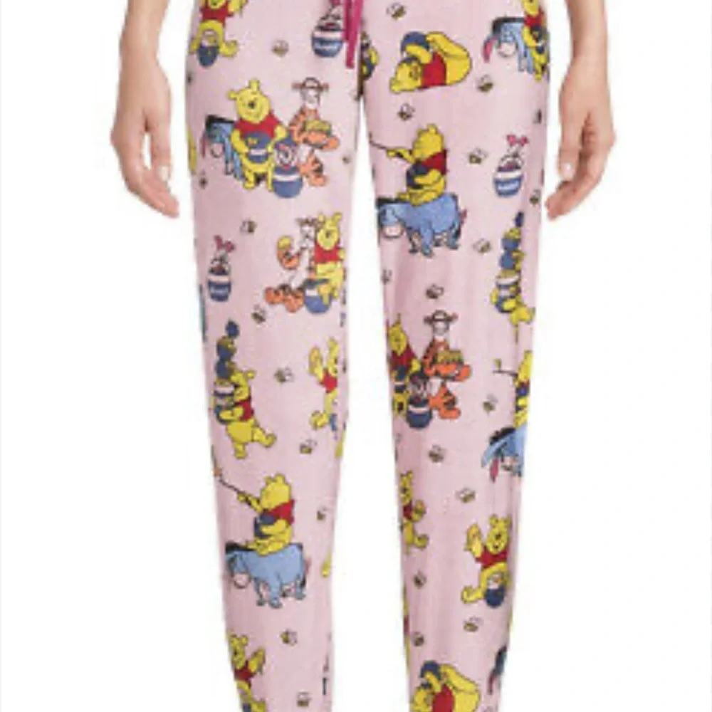 Disney Winnie Pink and Yellow Pajama Bottoms with Playful Cartoon Design - Picture 3 of 9